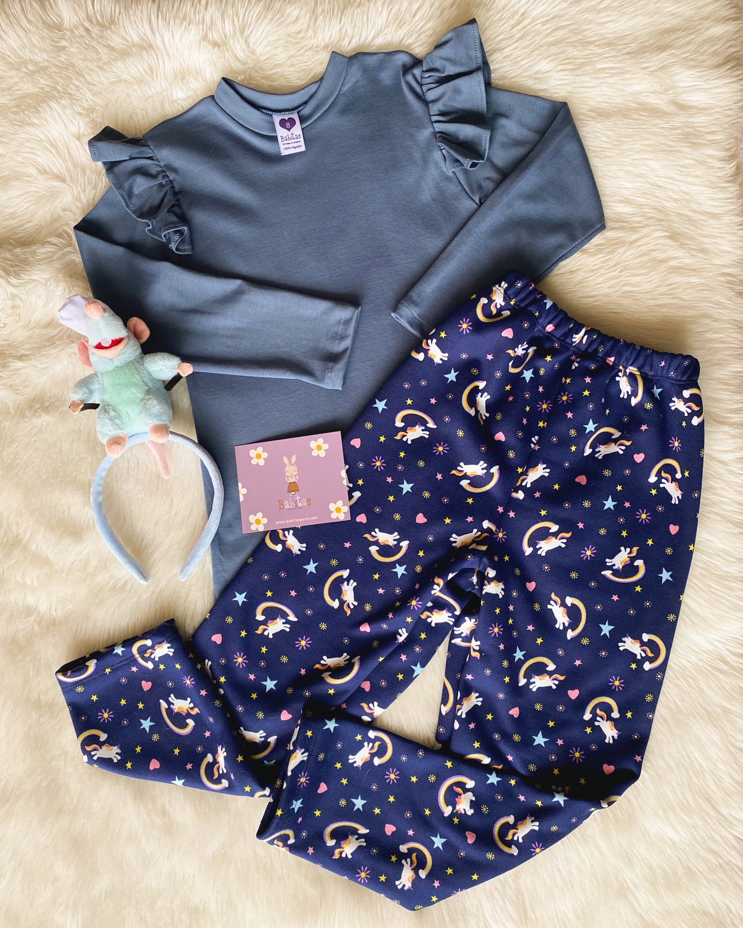 Pantaloncito unicornio afranelado