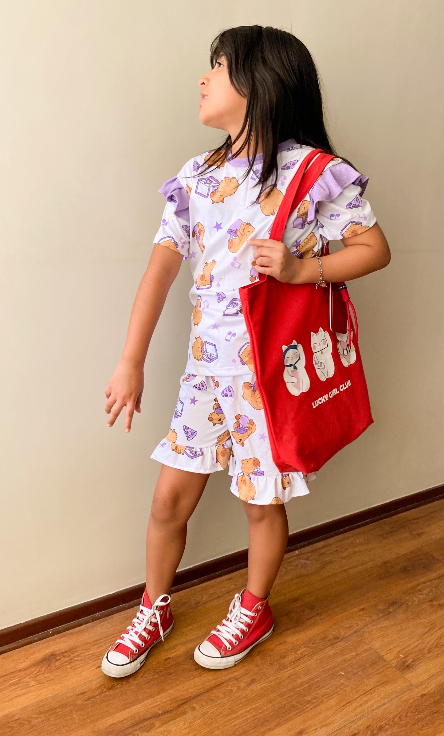 Conjunto capibara lila