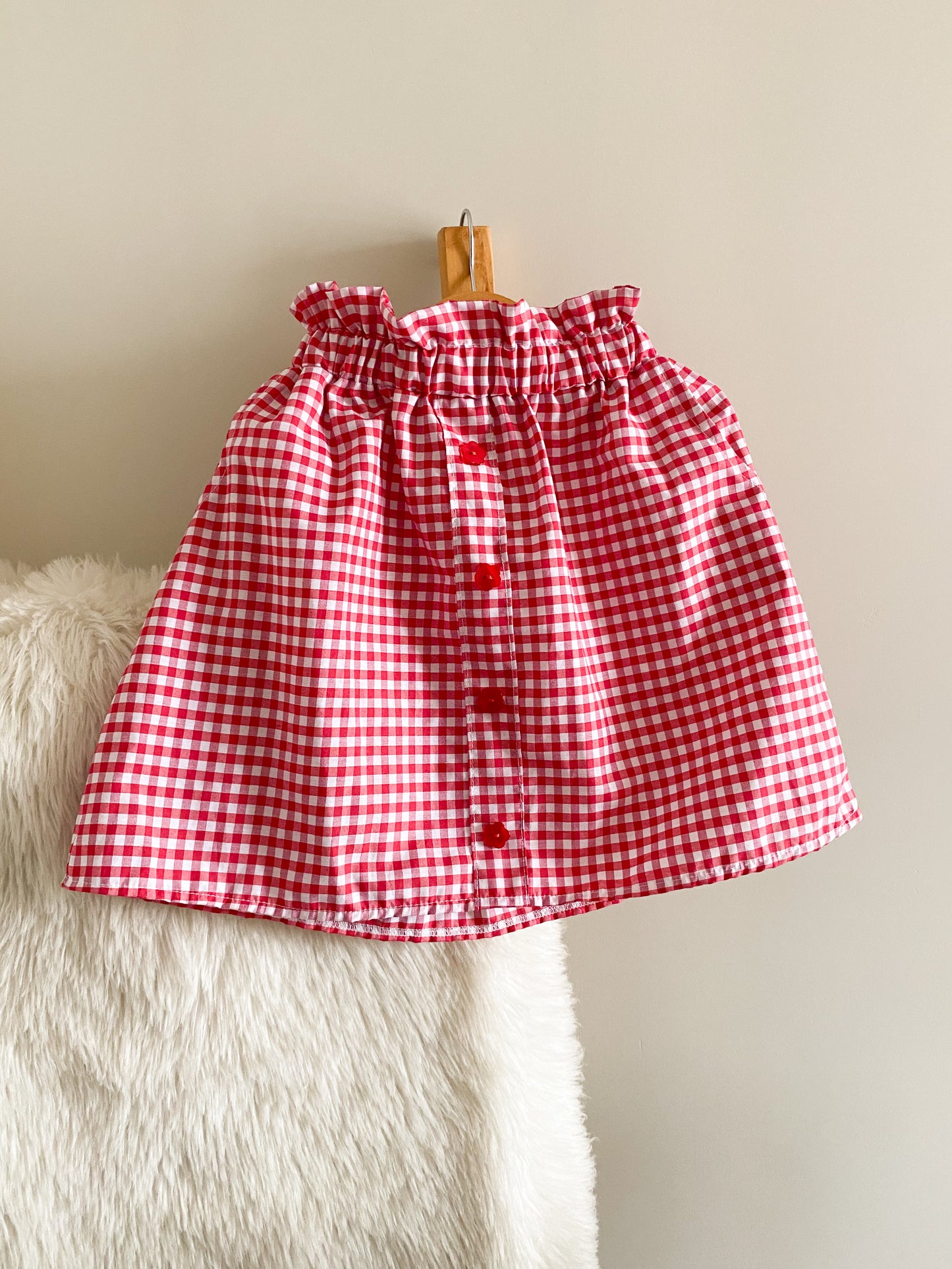 Falda vichy roja