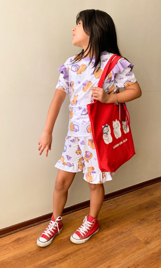 Conjunto capibara lila