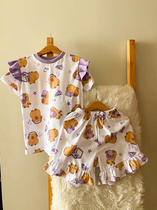 Conjunto capibara lila